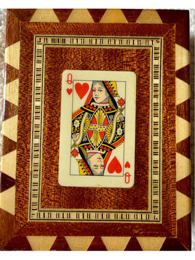 Vintage Wooden Boxed Playing Cards